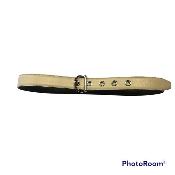Coach‎ Cream Leather and Brass Belt Sz. S - Picture 2 of 6